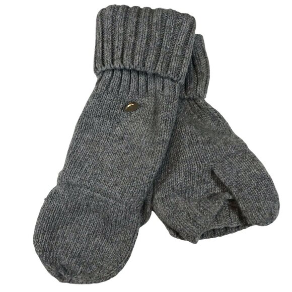 A New Day Womens One Size Mittens Convertible Fingerless Knit Grey New With Tags - Picture 1 of 11